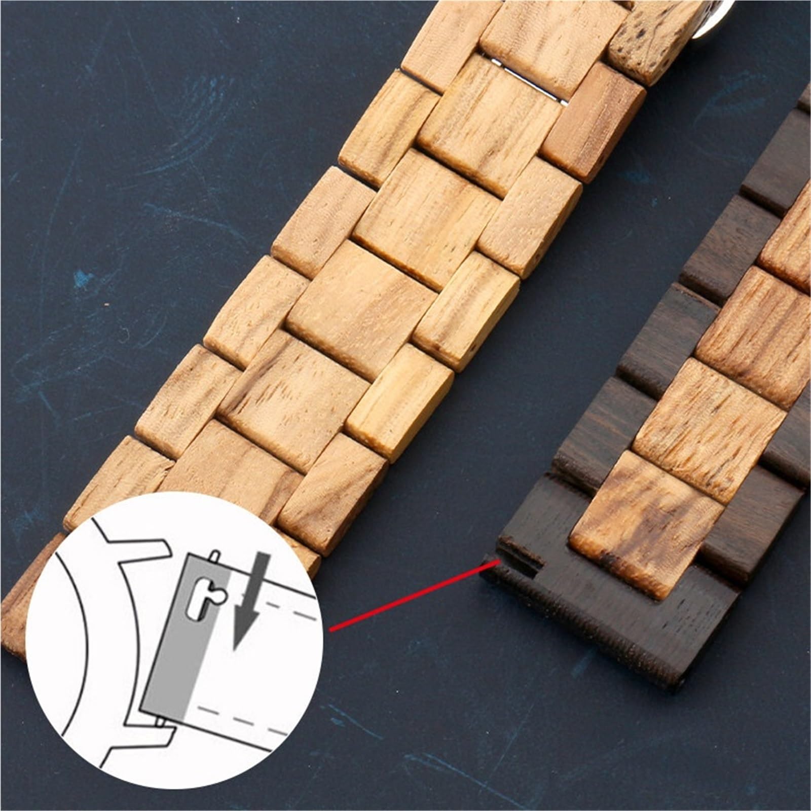 Bracelet de montre en bois à dégagement rapide, 20mm 22mm, bracelet de remplacement rétro à la mode, accessoires confortables et durables