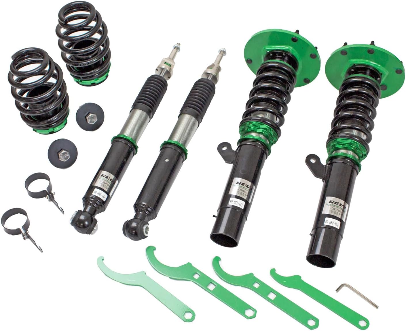 Rev9 R9-HS2-151_4 Hyper-Street II Coilover Suspension Lowering Kit, Mono-Tube Shock w/ 32 Click Rebound Setting, Full Length Adjustable, compatible with BMW X1 (F39) 2016-22 All Trims