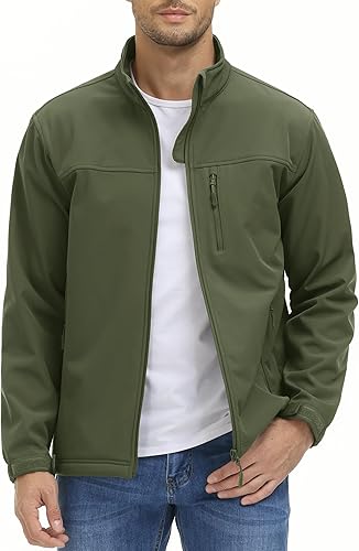 Miniatura 2 de MAGCOMSEN Chaqueta táctica para hombre, con forro polar, chaqueta de invierno suave, ligera, resistente al agua, abrigos para exteriores