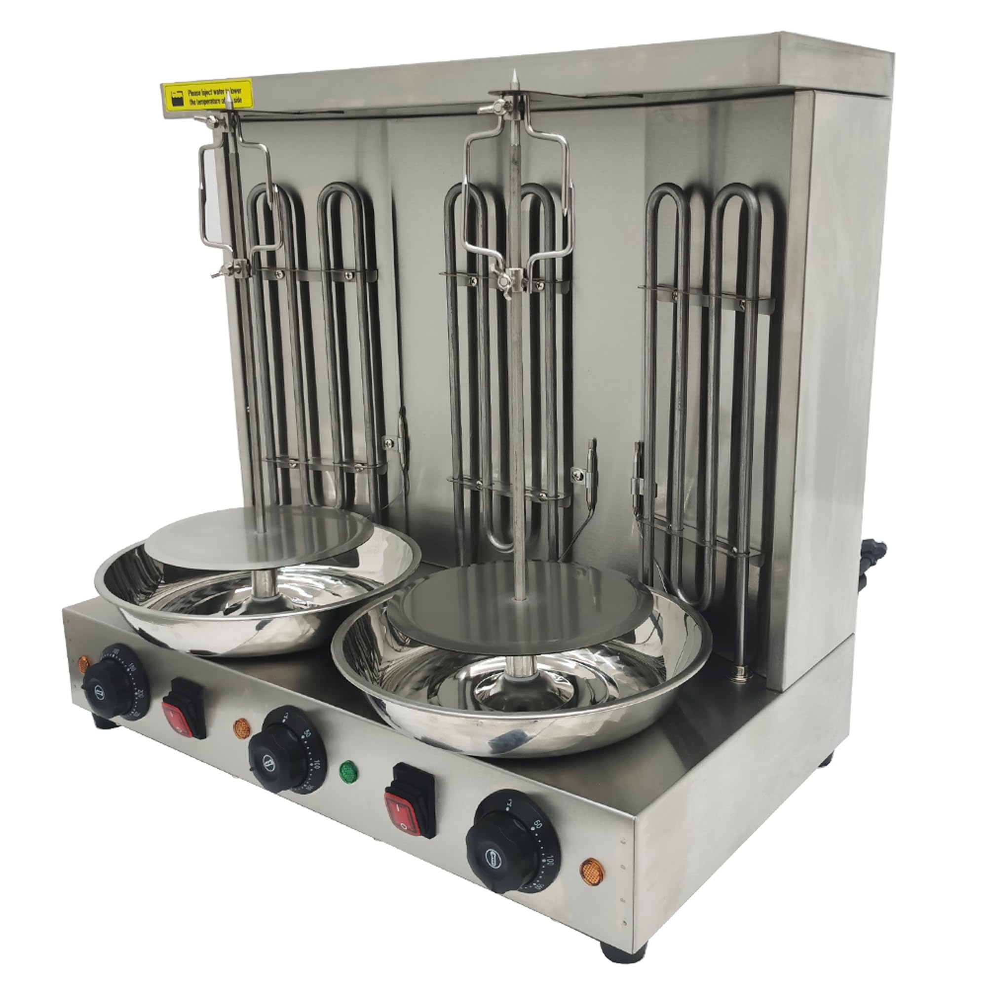 TECHTONGDA Electric Shawarma Machine Vertical Turkish Barbecue Machine, Stainless Steel Rotisserie Rotating Barbecue Oven with Temperature Adjustment Switch