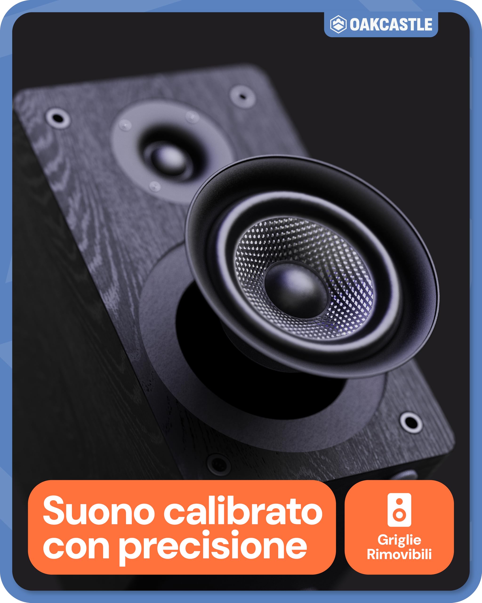 Oakcastle DAB400 HiFi Lettore CD con Radio DAB/DAB+ FM | Sistema Stereo Casa con Bluetooth, USB, AUX e 2 Casse Esterne | Mini HiFi Compatto 60 Preset 7 EQ Telecomando