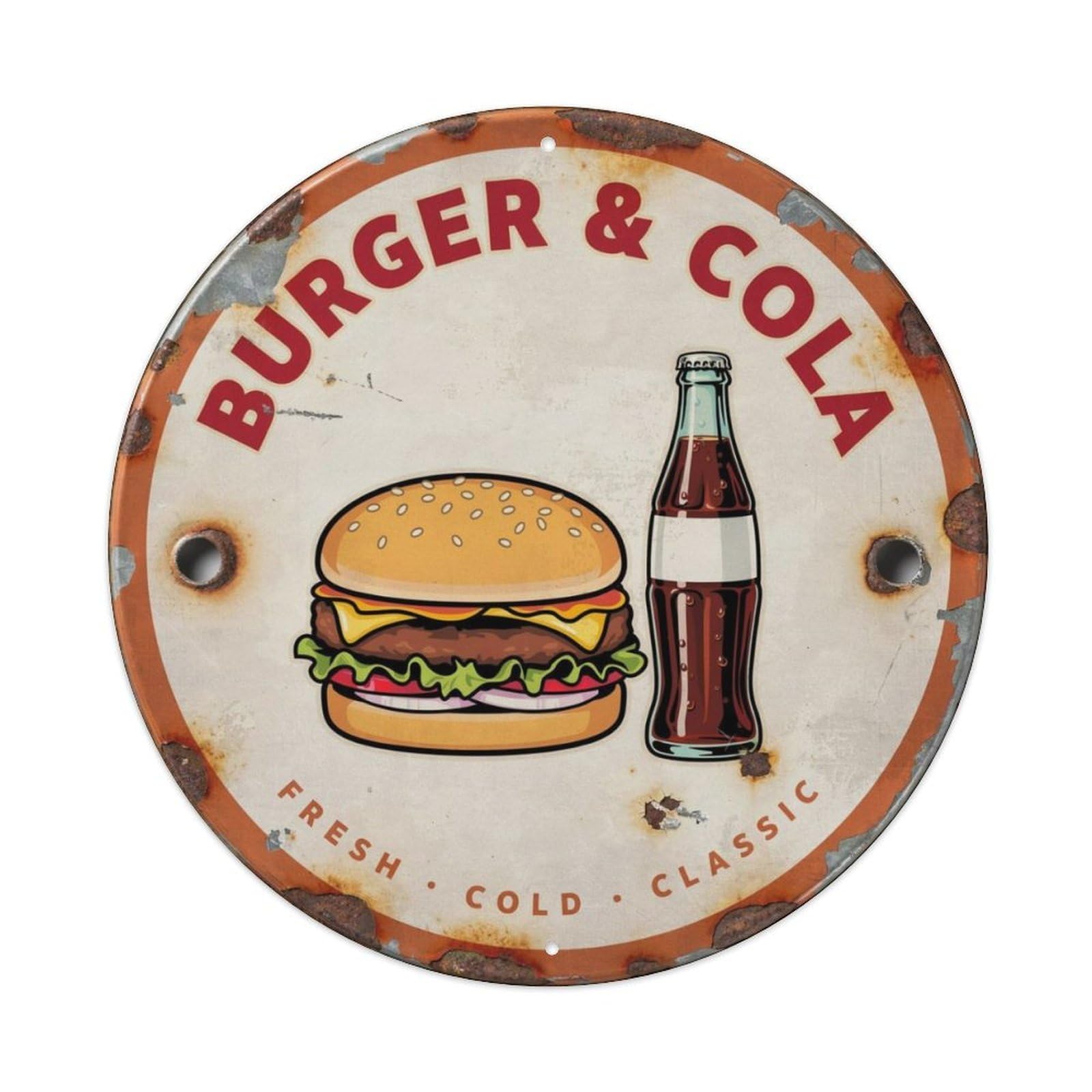 Diner-Burger-Sign Metal Tin Sign Plaque
