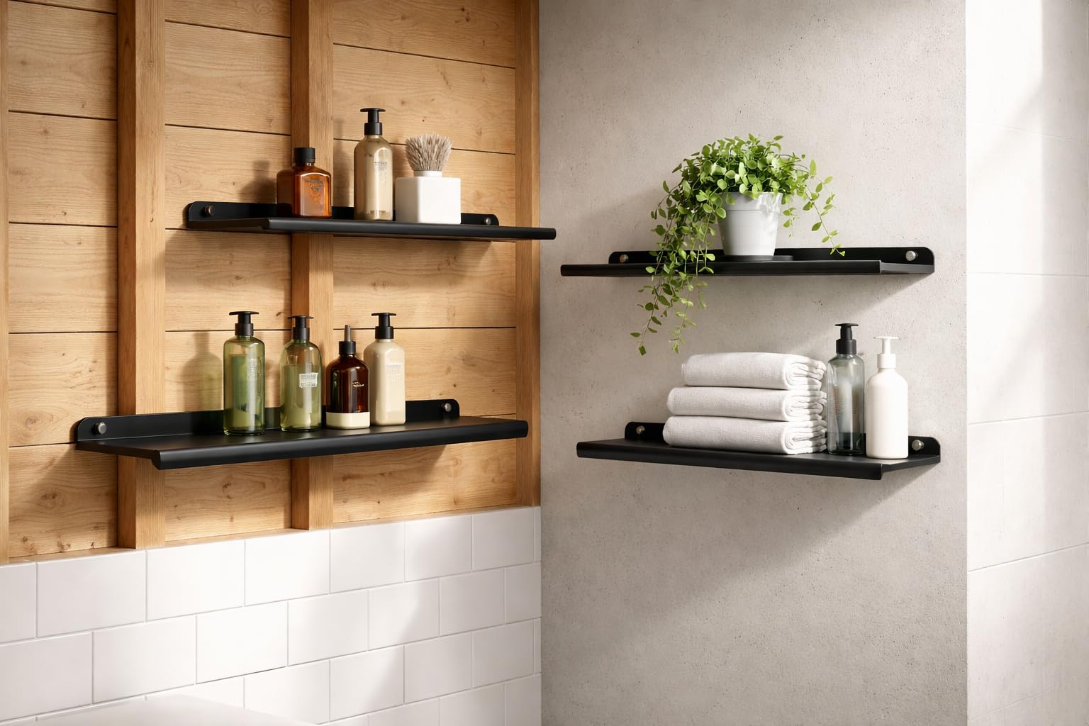 OrganizeMee Metal Small Wall Mounted Shelves,Bluetooth Speaker,Wi-Fi Camera Stand Corner Floating Shelf for Living Room & Bedroom,Home Decor Items Plant Pot mounting Racks, Speaker Stand(Black) 4