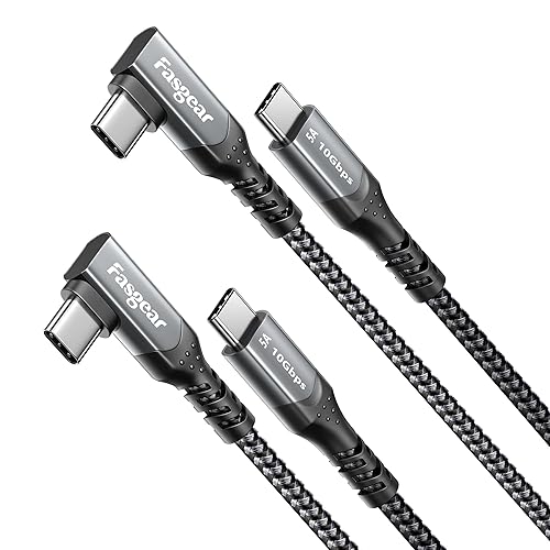 Miniatura 7 de Cable USB C a USB C 31 Gen 2 de 6 pies 90 grados Fasgear tipo C de 100 W salida de video 4K a 60 Hz cable de carga de entrega de energía 5A