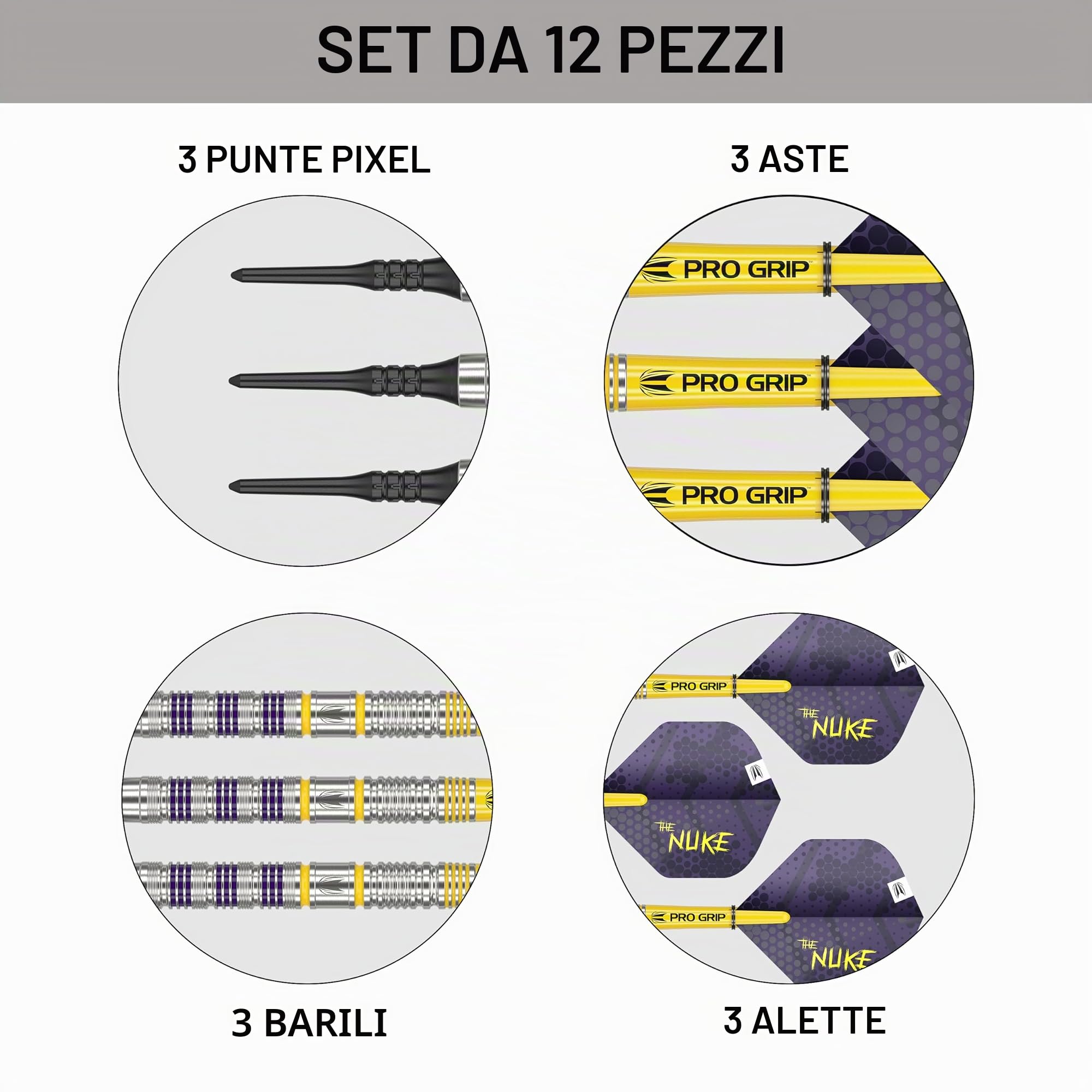 Target Darts Luke Littler Loadout Set di Freccette Elettroniche a Punta Morbida con Aste PRO Grip e Alette No.2 Freccetta in Tungsteno al 90%, 19G
