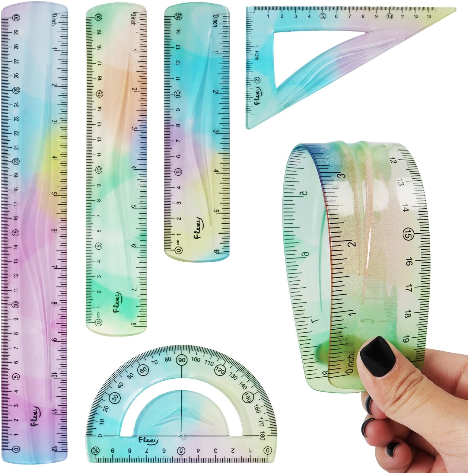 Amazon.com : Larkpad Soft Flexible Rulers 6-Inch, Flexible Protractor ...