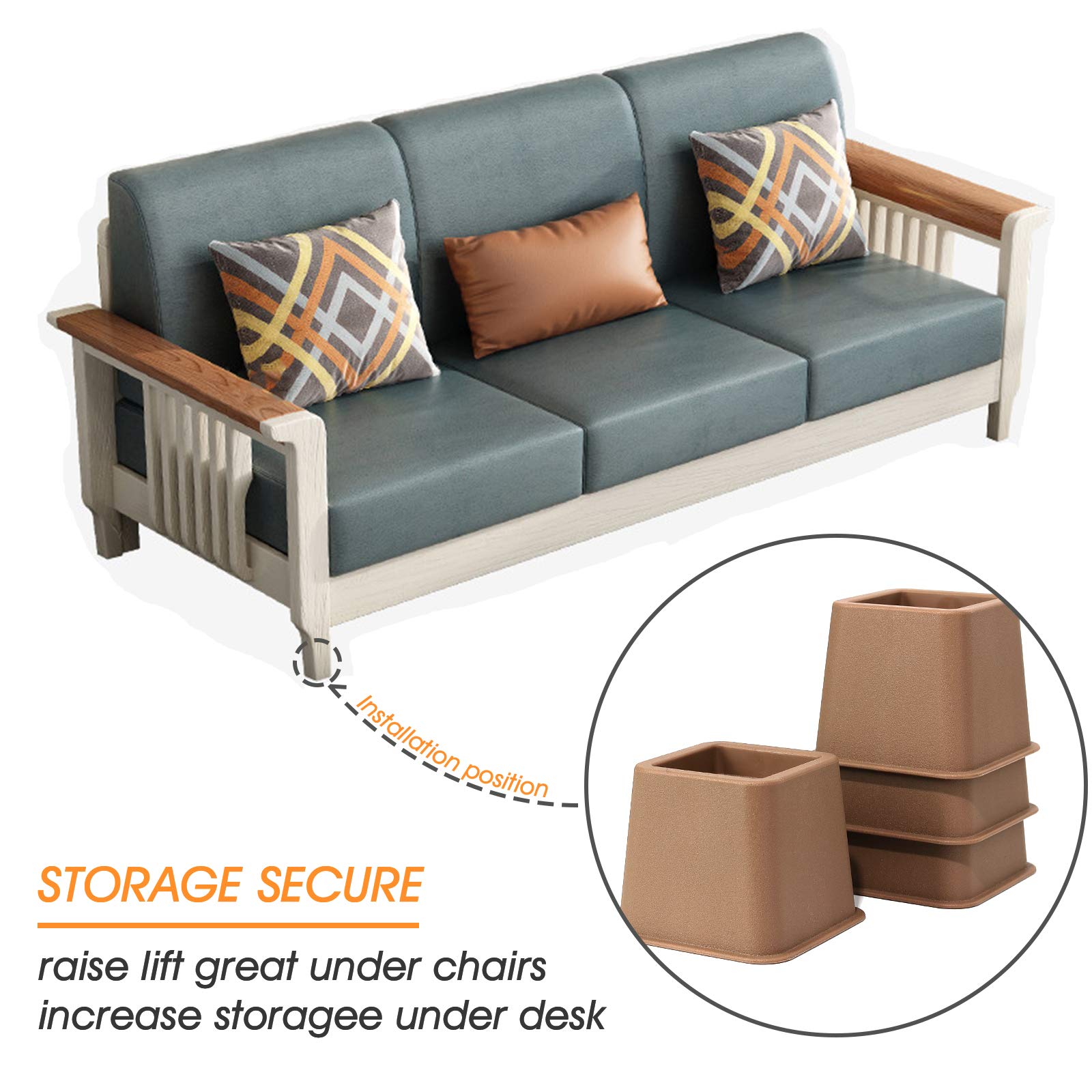 BSTD-Home Möbelerhöhungen – Stapelbar, 7,6 Cm Höhe, 1000 Kg Tragkraft, 4er Set In Weiß – Für Betten, Sofas & Mehr