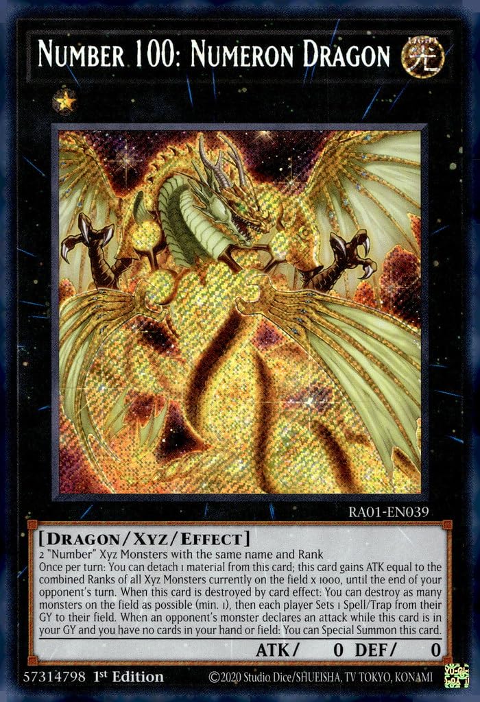 yugioh number cards 100 Yu Gi Oh Number 100: Numeron Dragon Quarter Century Secret RC04-JP040 25th