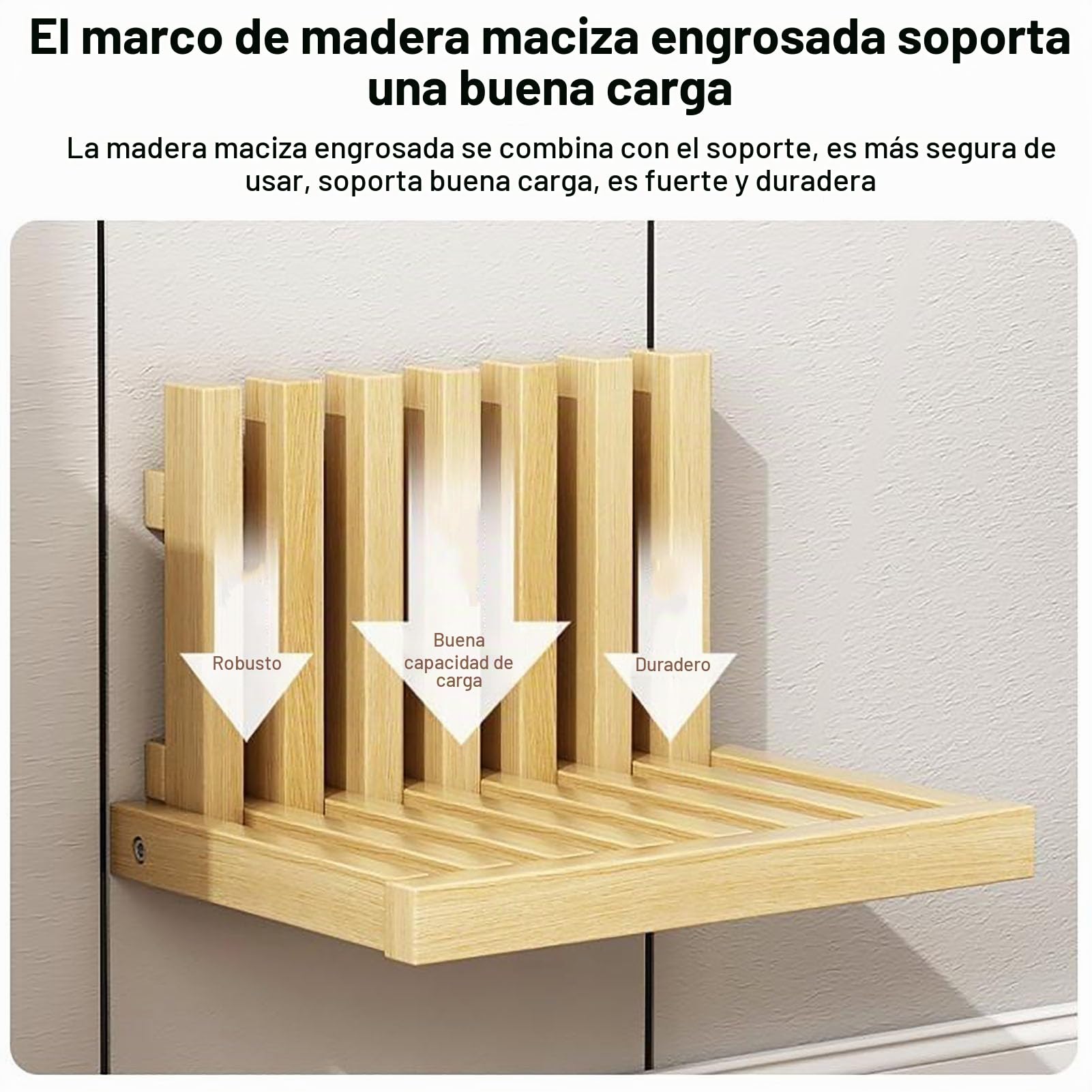 Silla De Ducha Plegable Delgada, Taburete De Baño Montado En La Pared, Asiento De Ducha De Madera Maciza, Taburete Invisible Moderno For Cambiar Zapatos For Entrada/porche, Ahorro De Espacio(Brown)