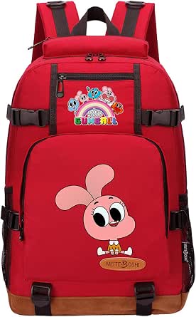 Amazon World Of Gumball VJSDIUD El Asombroso Mundo De Gumball Mochila Escolar Mochilas Mochila De Viaje De Moda Impresa Gumball Muñeco