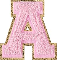 Vista 101 de Parches de letras de felpilla termo-adhesivas de 2.2", parches de letras de felpilla para ropa (negro, 26)