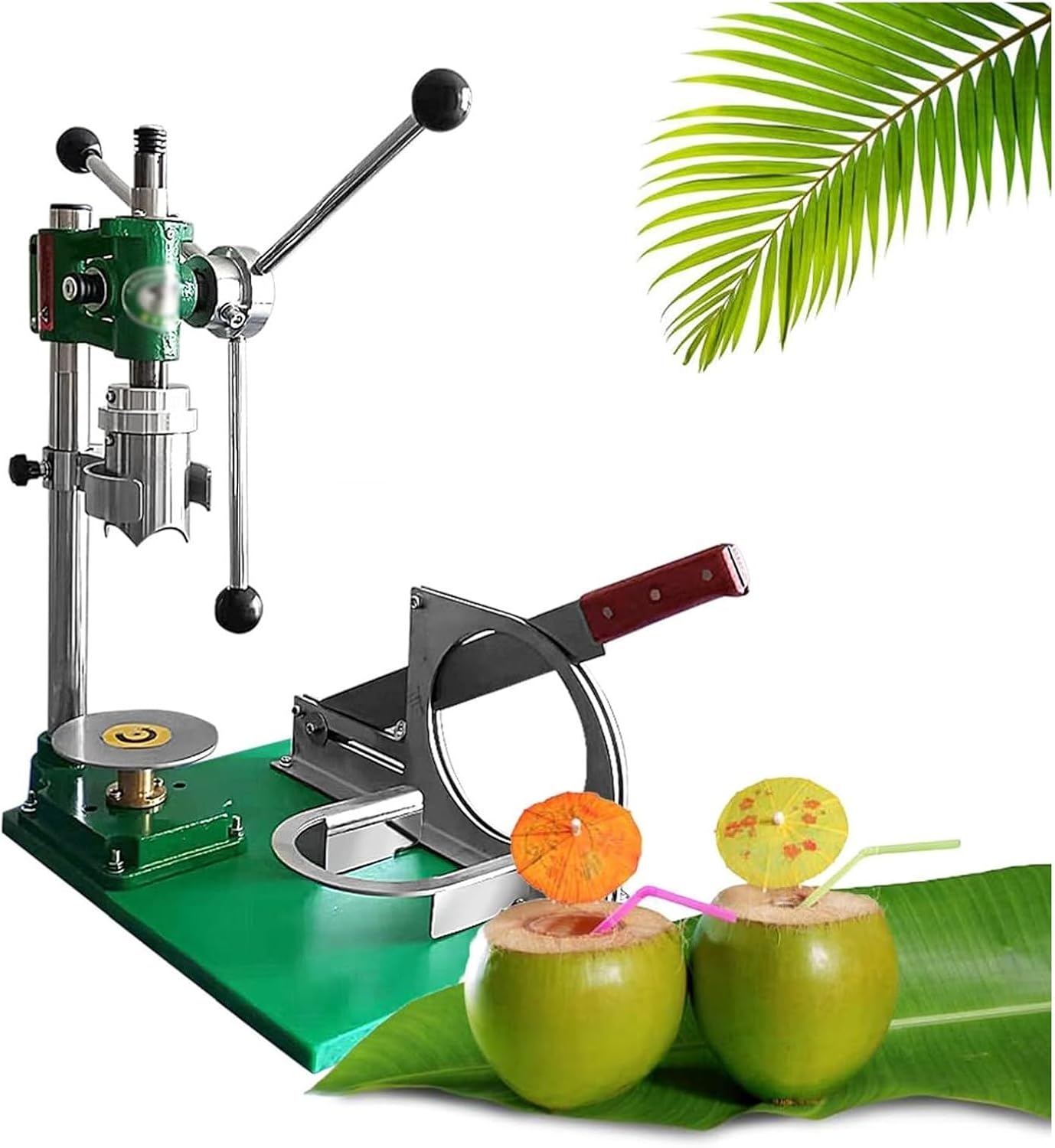 Manual Coconut Sheller and Cutter Tool - Efficient Peeler and Huller for Fresh Coconuts with 1 or 3 Handles(1handle)