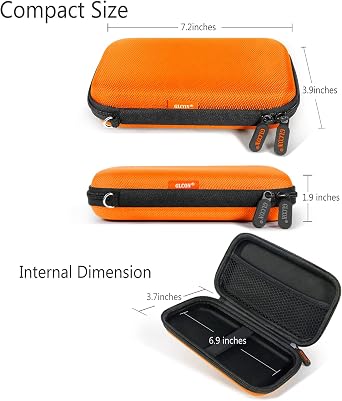Shockproof Hard EVA Carrying Case Travel Pouch for External Hard Drive, Power Bank, Cell Phone, Cable, Cord - Portable Small Electronic Accessories Organizer Storage Zipper Pouch