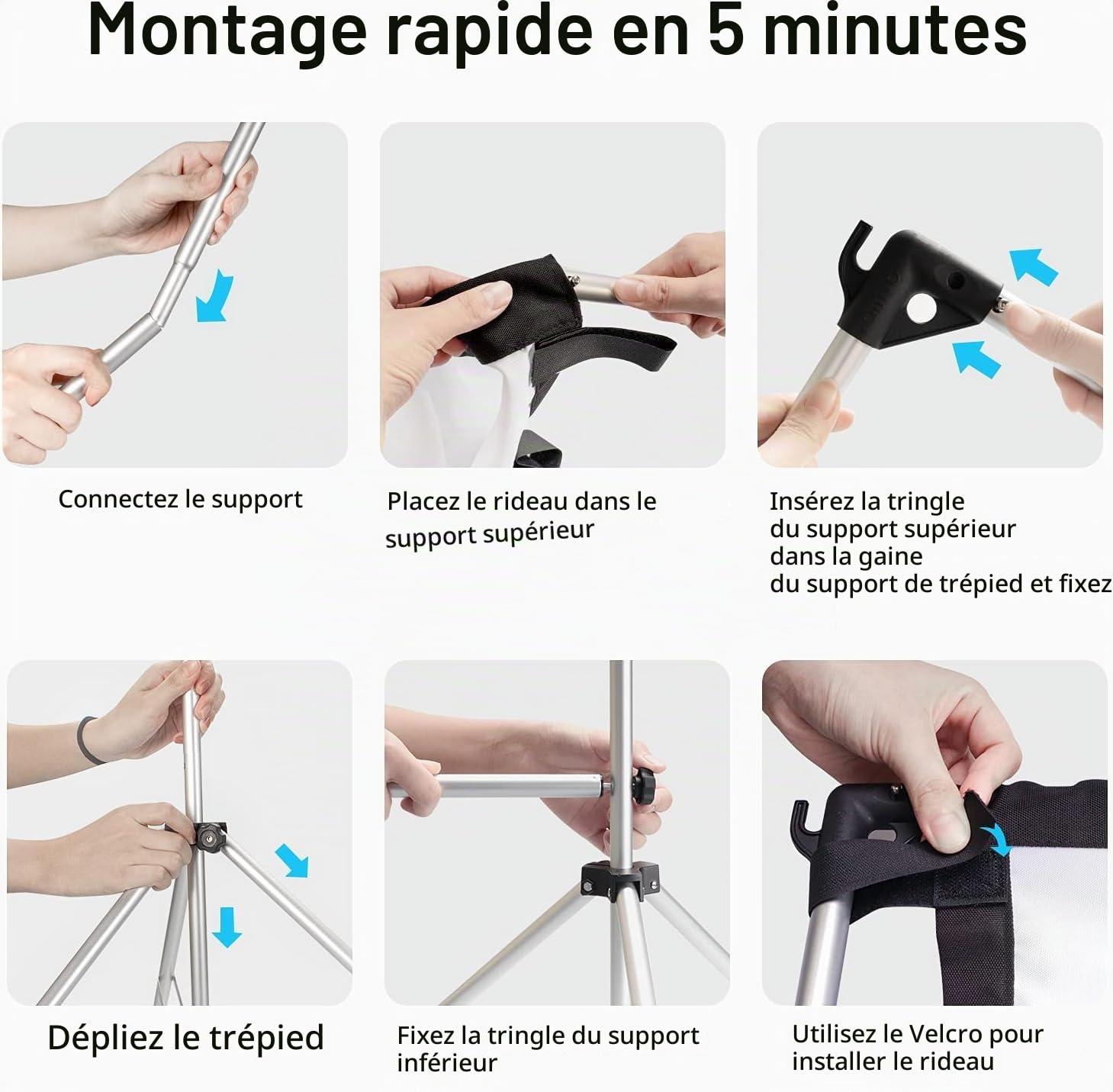 Vamvo Écrans de Projection - 120 Pouces - Support pliable, Écran portable, un choix idéal pour regarder des films de cinéma à la maison, au camping en plein air et d'autres activités de loisirs encore