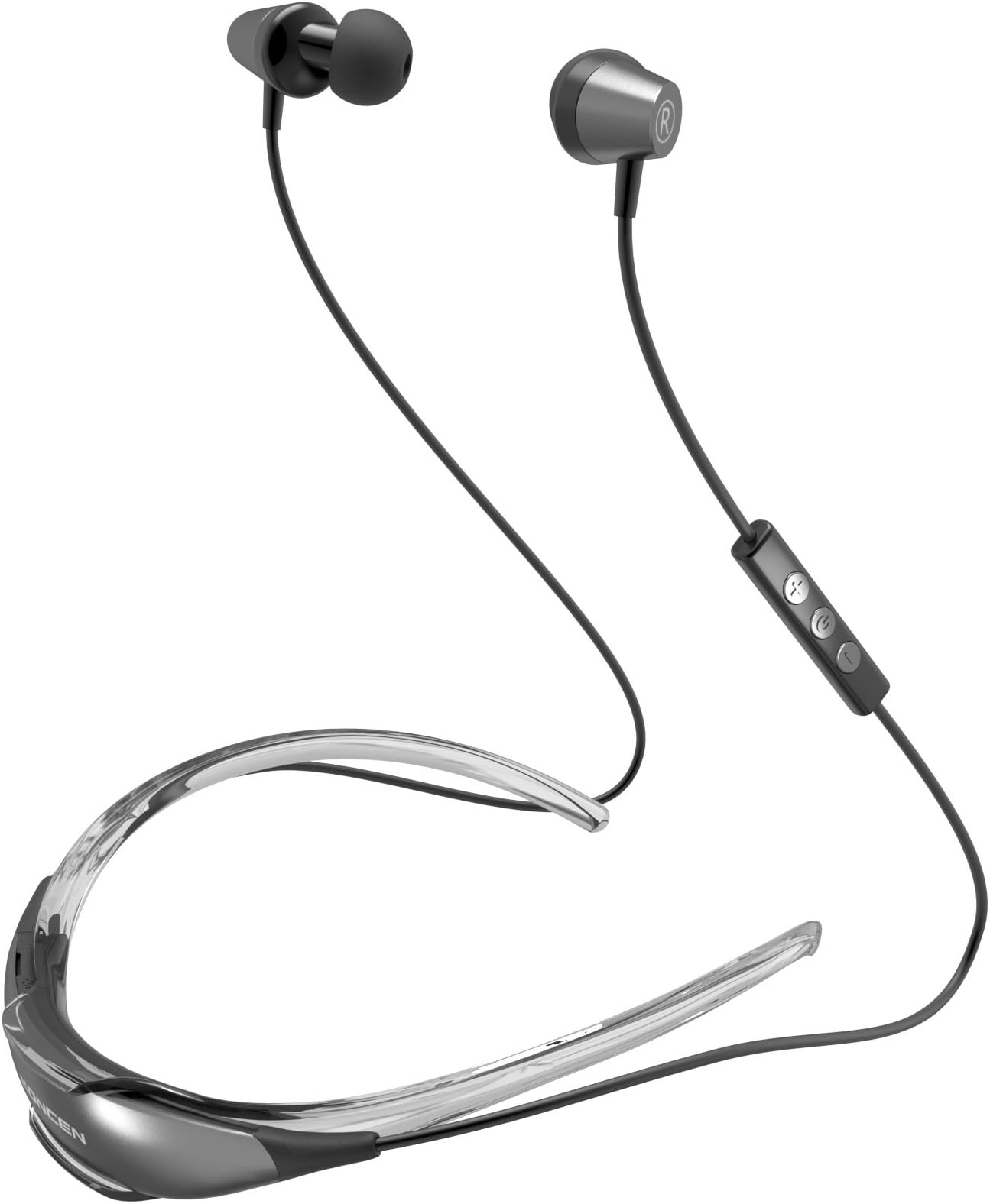 Coolcat Bluetooth Headphones V4.1 Wireless Neckband Stereo Noise Cancelling Earbuds Bluetooth Headset with Mic for iPhone and Samsung Cell Phone (Spacy Grey)