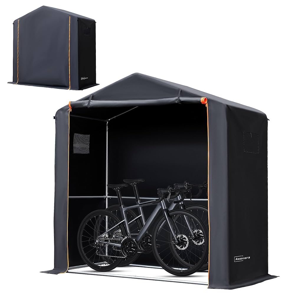 Anovara サイクルハウス バイクガレージ 自転車置き場 ブラック　サイズM Amazon.co.jp: Anovara(アノヴァラ) サイクルハウス バイク