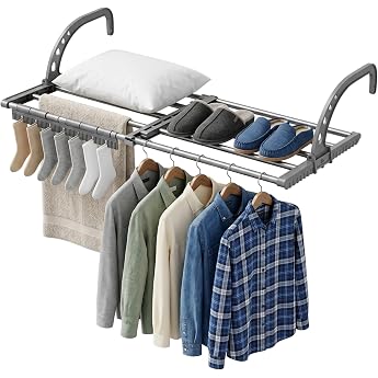 Clothes Airer Balcony 38-55 cm Small Extendable Foldable