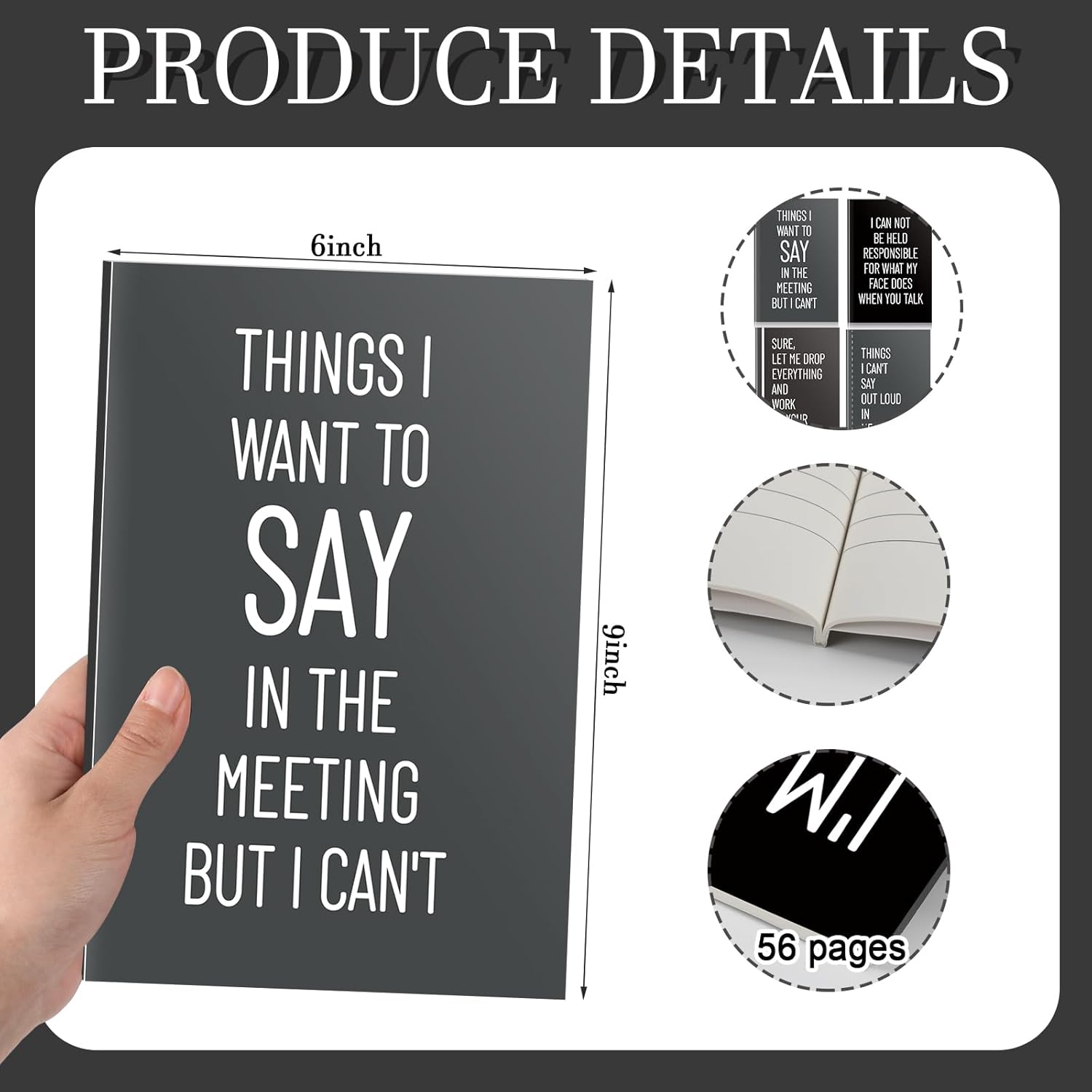Fullhawl Funny Gifts Set Sarcastic Sayings Notebooks Funny Pens Notebooks Set Snarky Ballpoint Journal with Insulting Negative Quotes Work Gift for Coworker Women Employee Office