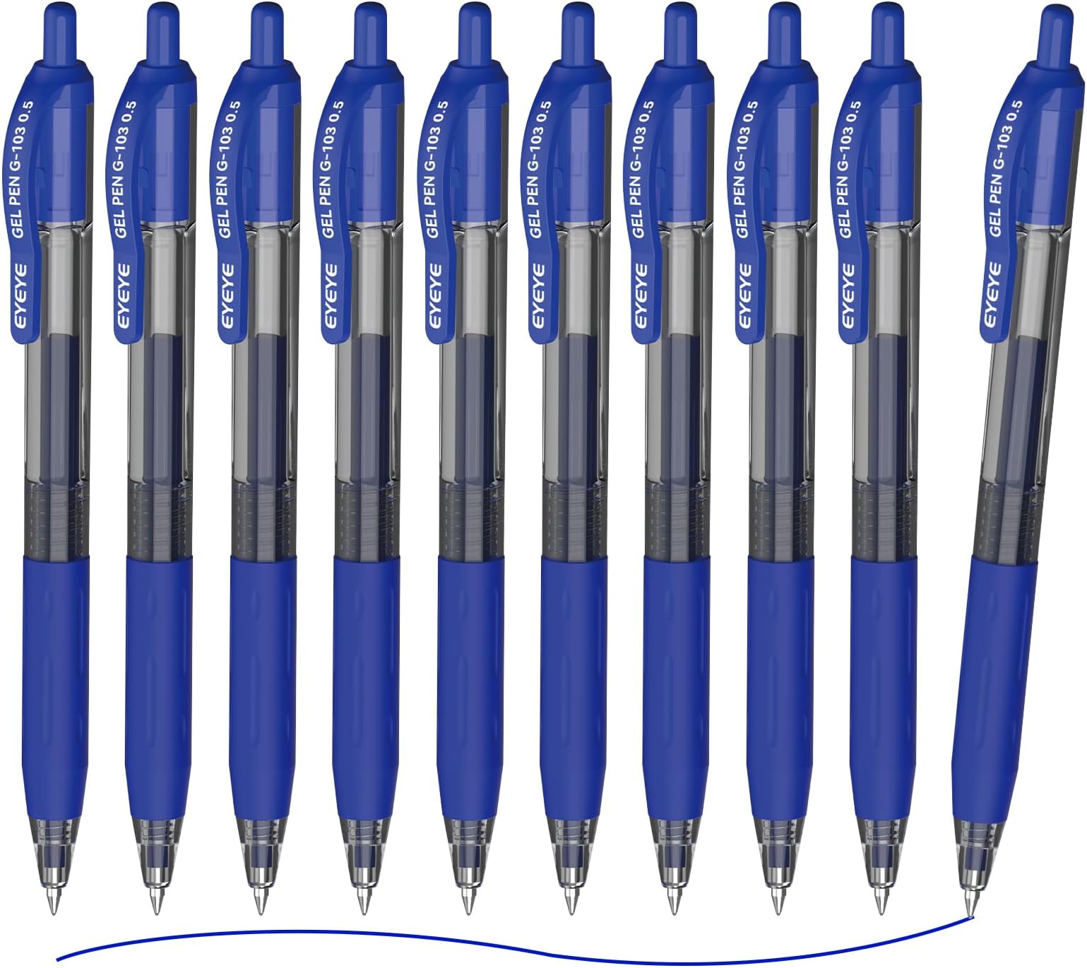 – G-103 Retractable 0.5mm Gel Pens, 10 Pack Extra Fine Point Blue Ink Pens Quick Dry, Ballpoint Pen Fine Point Smooth Writing Pens for Office & Back to School Supplies