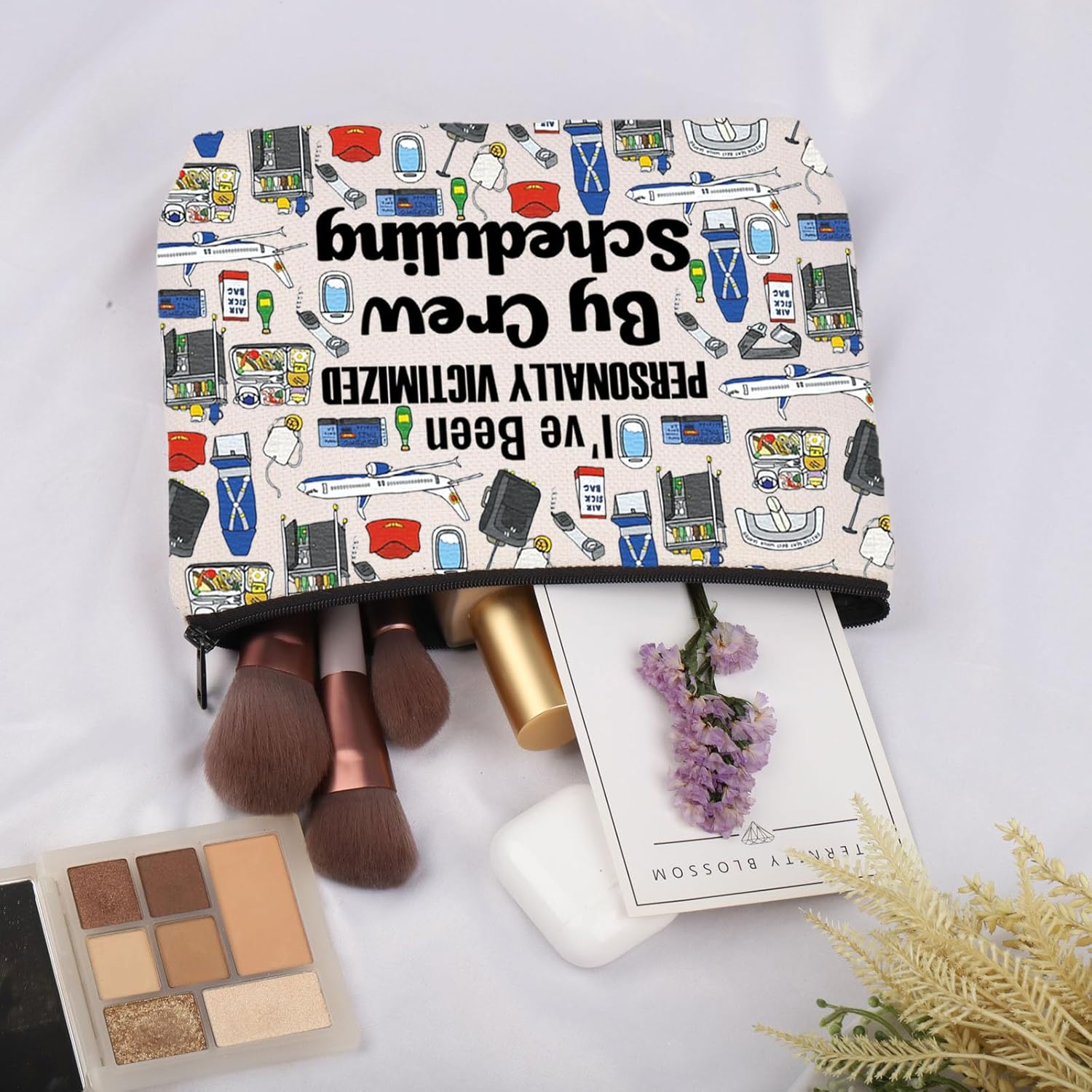 JNIAP Flight Attendant Gift I Have Been Personally Victimized by Crew Scheduling Cosmetic Bag Stewardess Aviation Gift (I've Been Personally Bag) - Image 4