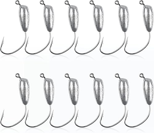 AGOOL Ganchos para cabeza de pesca  1224 piezas de tubo de pesca, anzuelos de tubo de gota de agua, cebos de gusano para róbalo, agua dulce y agua disponible en Yaxa Colombia