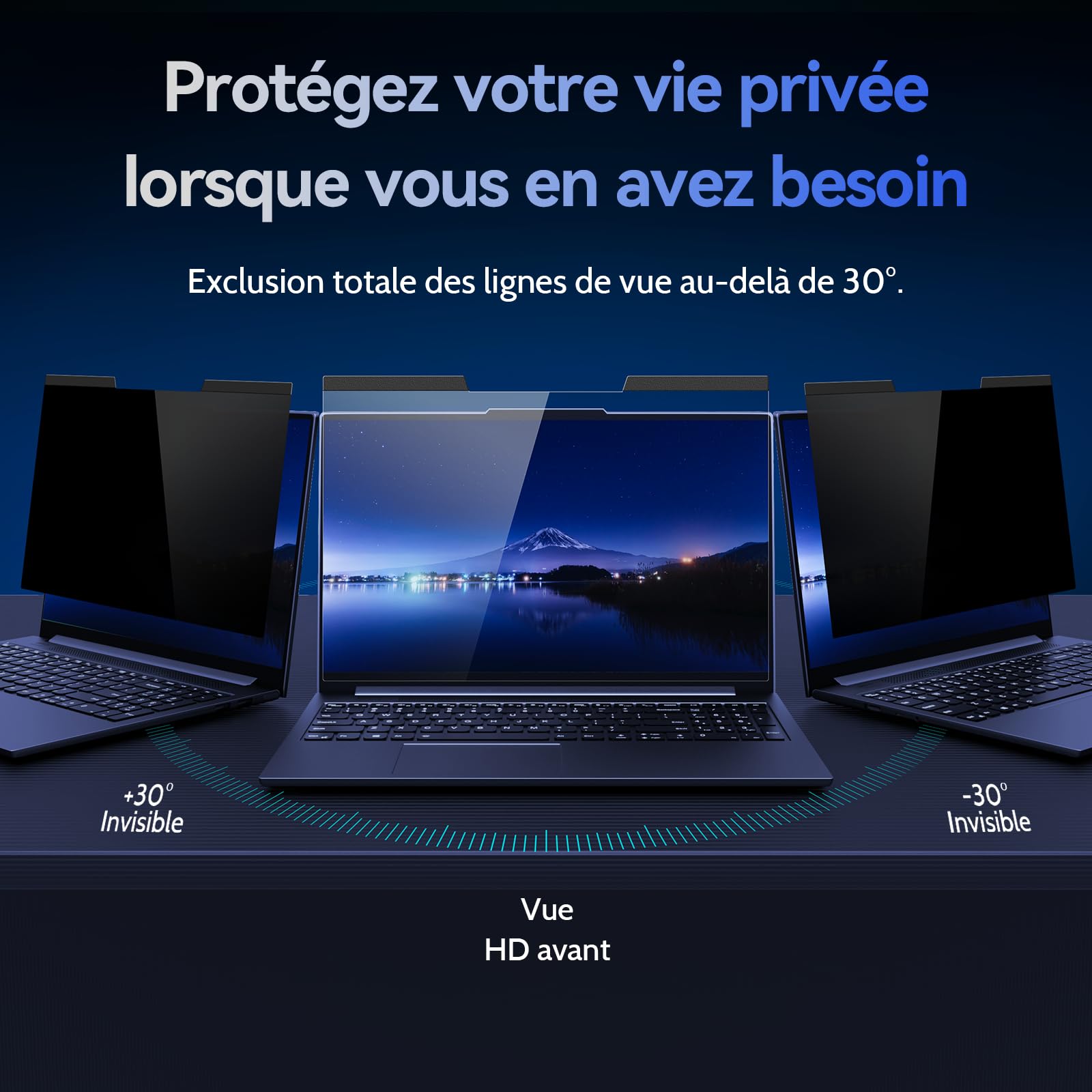 Qiilu Protège-écran anti lumière bleue pour ordinateur portable - Film protecteur pour écran d