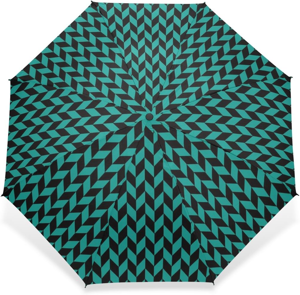 Littleli Houndstooth Pattern 100% Fabric and Aluminium Foldable Umbrella (41 Inch)