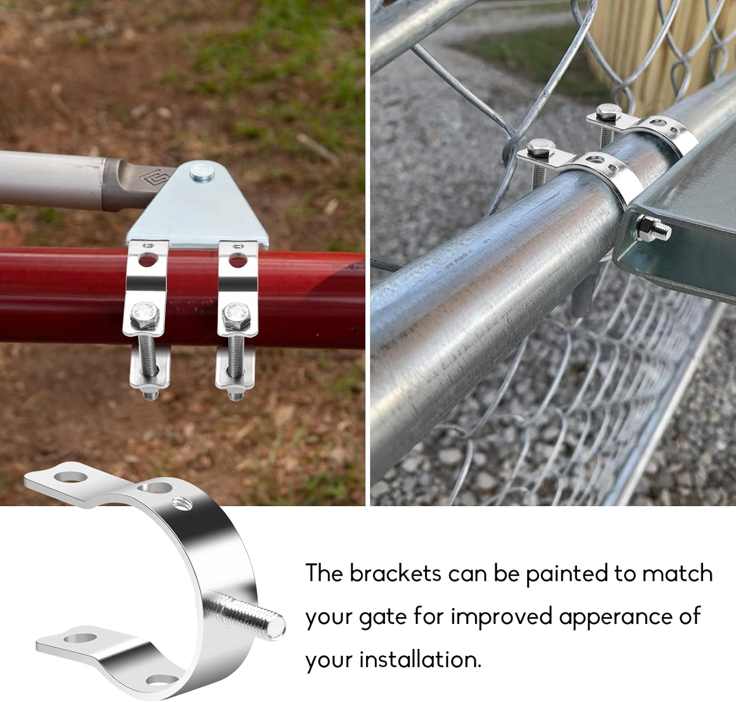 Universal Tube Bracket Kit for Automatic Gate Opener System, Suitable for 1.6'' to 2'' Tubes, Easy Installation