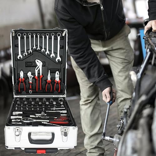 Miniatura 2 de Kit de herramientas para el hogar, 899 piezas, kit de herramientas de reparación de automóviles para el hogar con caja de herramientas rodante,