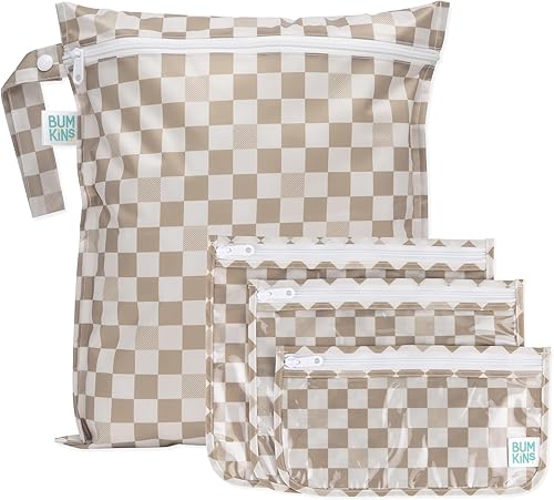 Bumkins - Bolsa húmeda impermeable y bolsas de viaje transparentes - Para playa, bebé, viajes, traje de baño, pañales de tela, piezas de bomba,