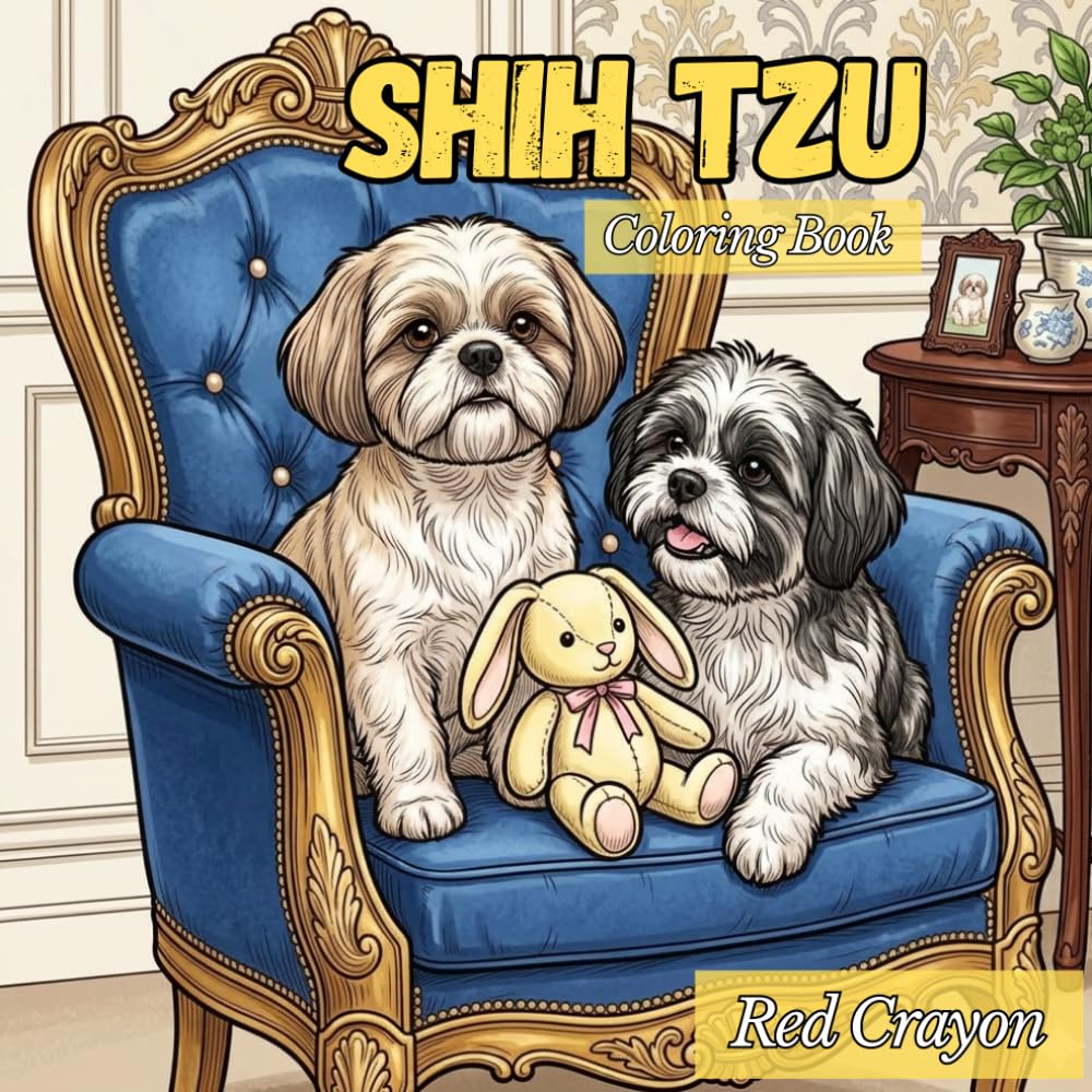 Shih Tzu Coloring Book: 50 Stress Relieving Coloring Pages, Perfect Gift for Dog Lovers