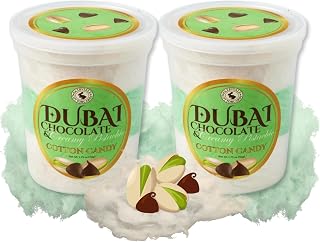 CHOCOLATE STORYBOOK Gourmet Flavored Cotton Candy – Unique Idea for Holidays, Birthdays, Gag Gifts, Party Favors (Dubai Chocolate, 1.75 oz, 2-Pack)