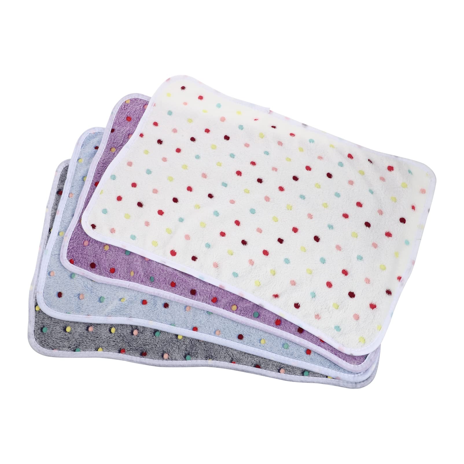 Yardwe 4Pcs Warm Pet Blankets Cozy Fleece Sleeping Mats for Dogs Cats for Dog Beds Cages Sofas and Car Use Includes Patterns