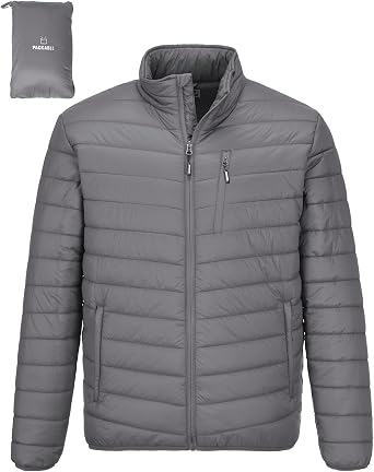 Outdoor Ventures Men's Puffer Jacket Packable Lightweight Quilted Jacket
