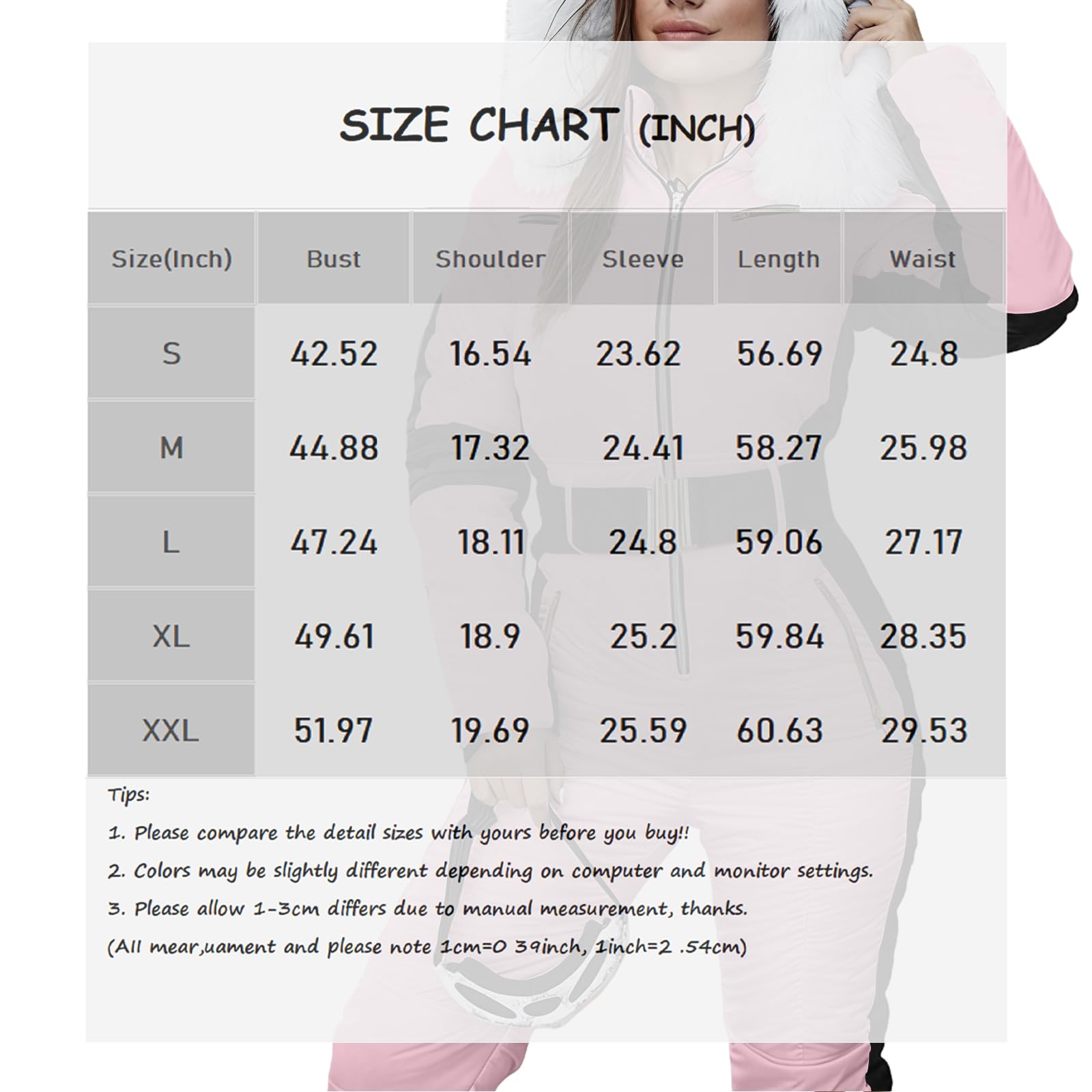 Schneeanzug Damen Einteiler Overall Skianzug 2 Teilig Set Wasserdicht Skianzüge Für Damen Gefüttert Warme Skifahren Sätze Skioverall Thermo Softshell Mit Kapuze ReißVerschluss Schneeanzüge Outdoor