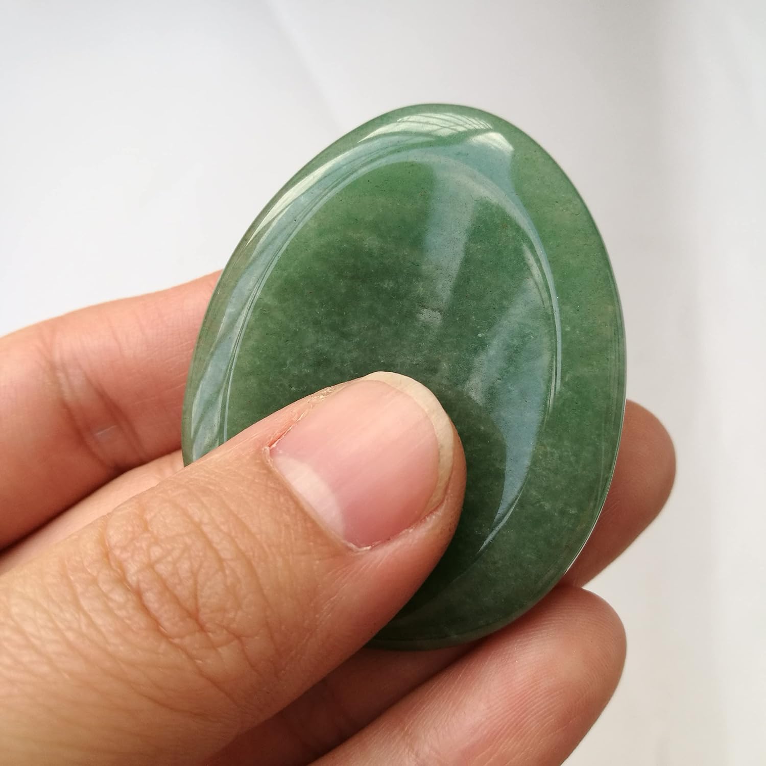 Manekieko Natural Green Aventurine Water Drop Chakra Thumb Worry Stone,Stress Relax Healing Reiki Crystal Pocket Palm Stones - Image 3