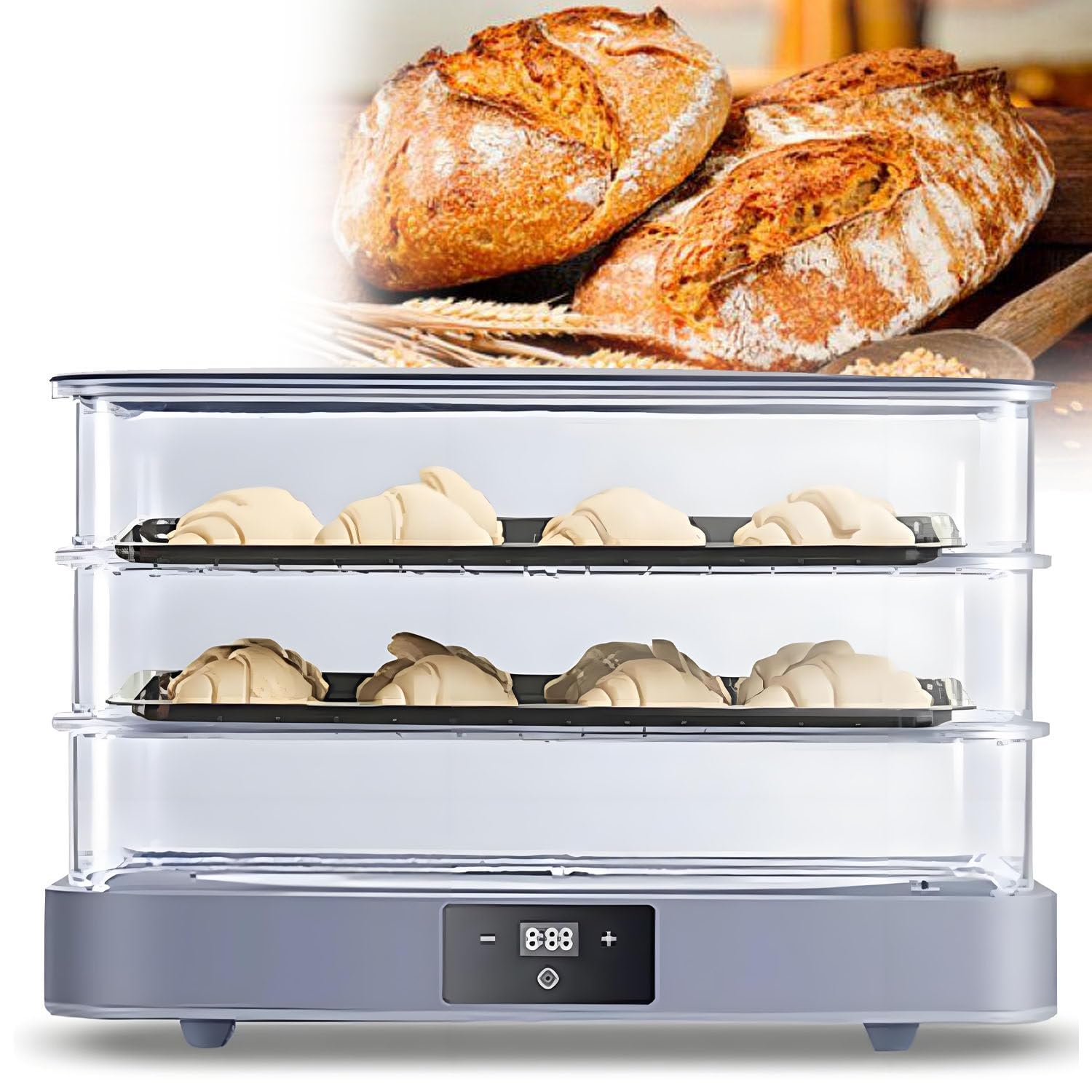 UORDBY Electric Desktop Bread Proofer, 40L Dough Fermentation Machine, 20-50°C Temperature, Timing Function, Smart Control for Home Baking for Bread,Yogurt
