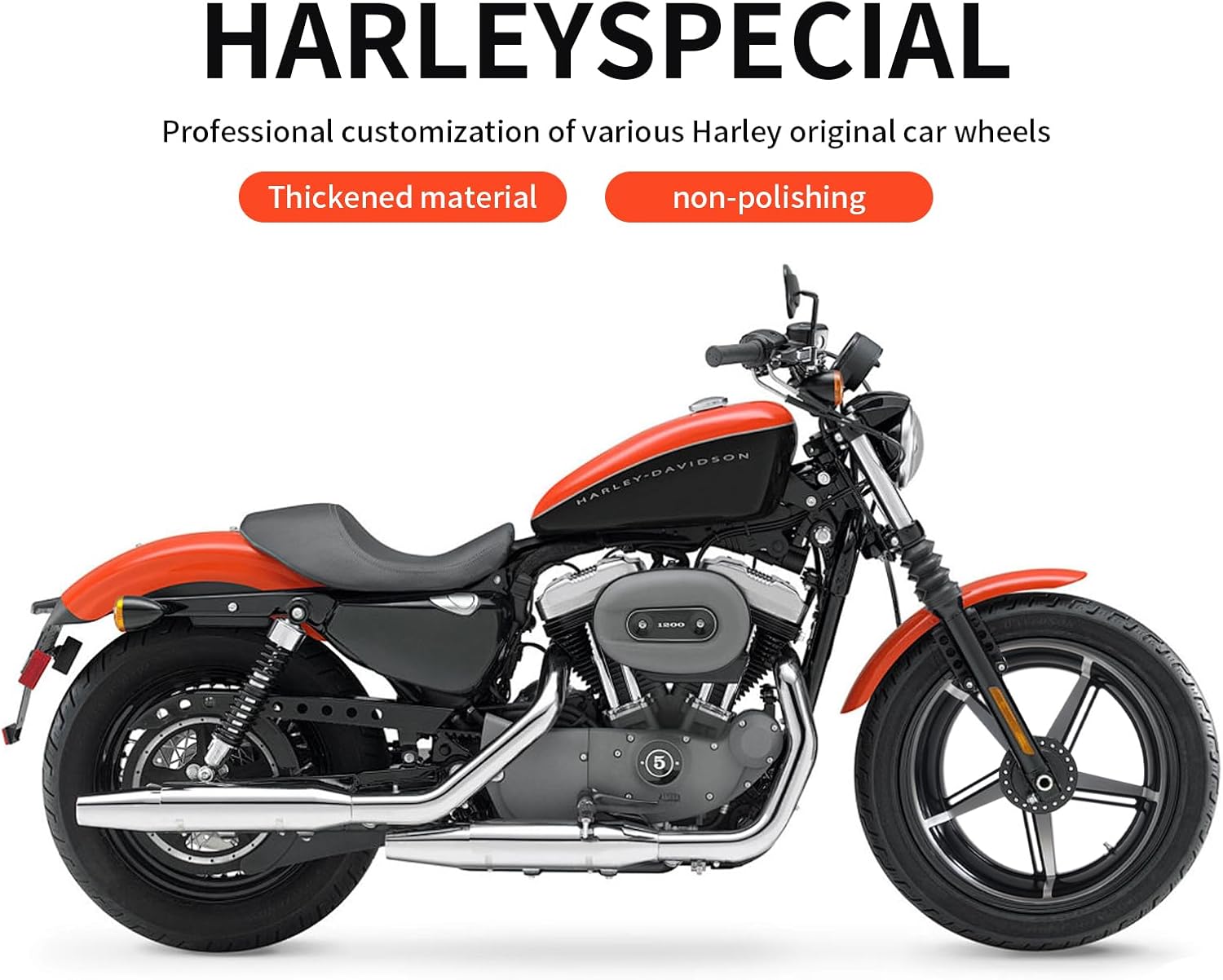 21 Inch CNC Front Wheel Rim for Harley Davidson, Forged Aluminum Alloy, Chrome, Motorcycle Customization