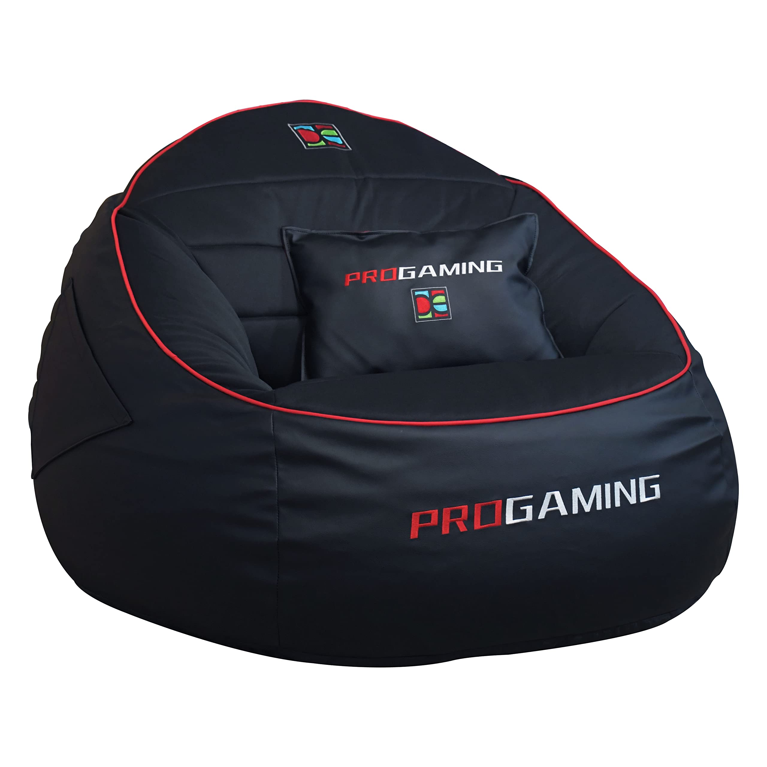 DECORESTOR Puff Gamer Gigante con Relleno Incluido - Bean Bag XXL Rojo Rojo Progaming