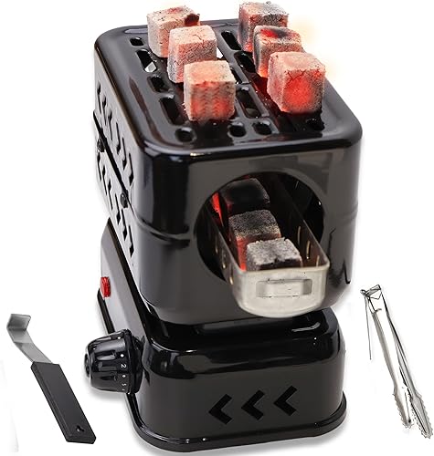 Miniatura 7 de Quemador de carbón eléctrico multiusos, quemador de carbón de 500 W, placa caliente, estufa eléctrica de coco para carbón shisha cachimba aa y más