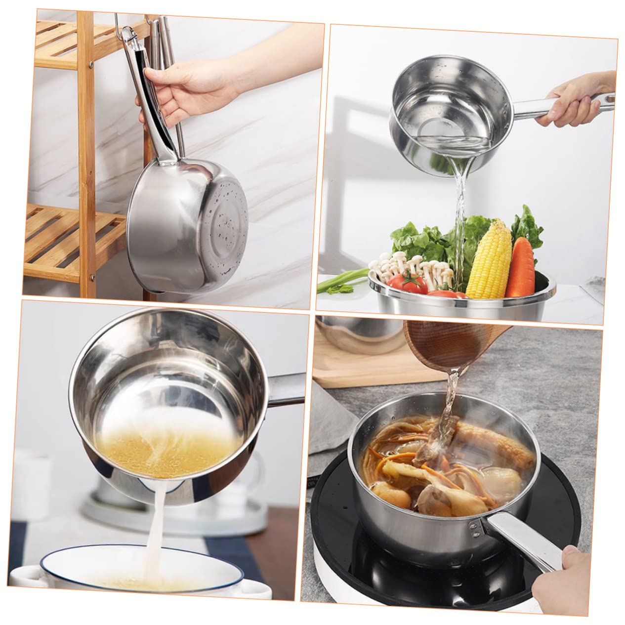 Cucharas de madera for cocinar, cuchara de acero inoxidable, cucharón for servir, gotero de cocina, cuchara for wok, cucharón de cocina, taza for enjuagar el baño, cuchara for sopa(36.00X18.00X7.00CM)