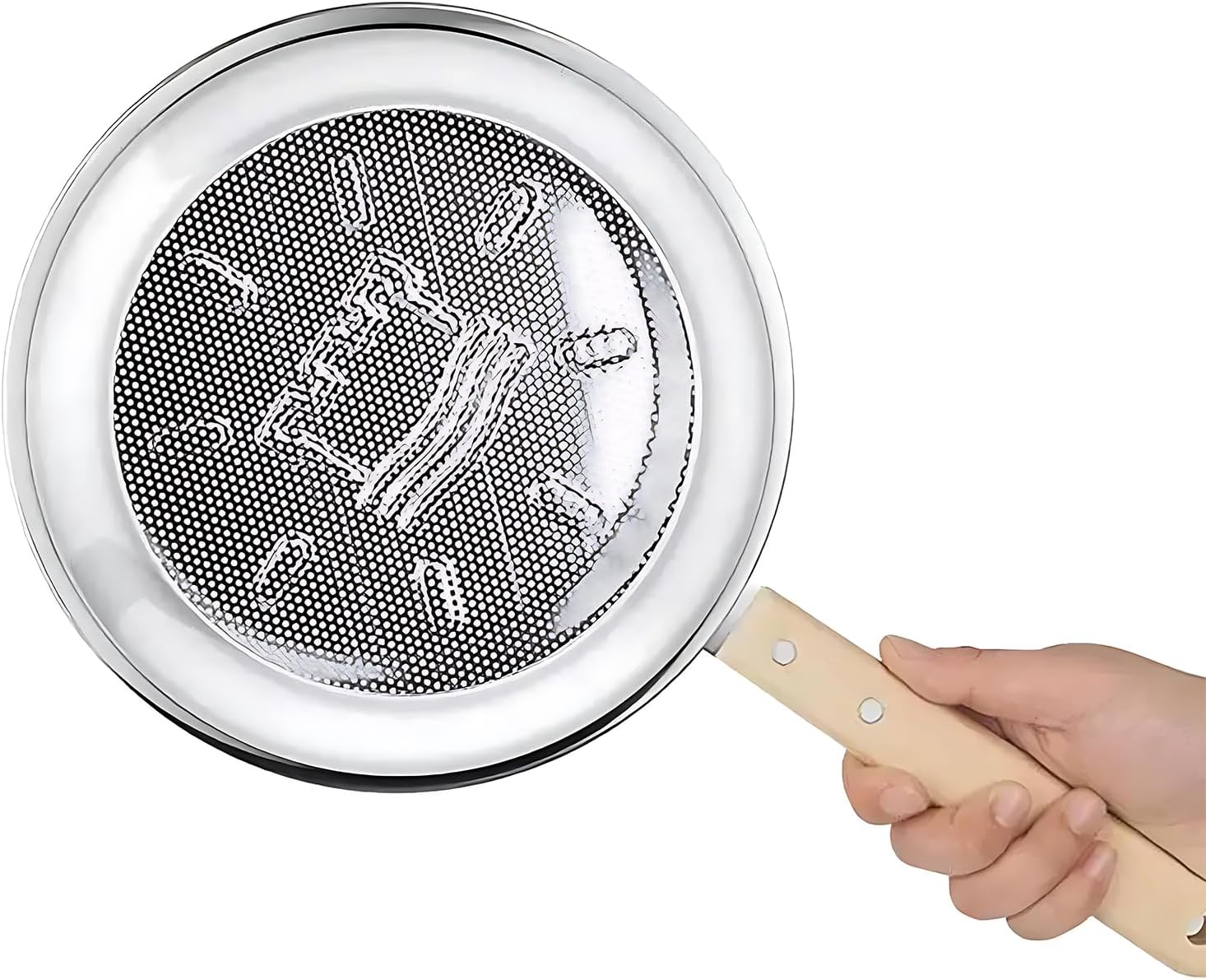 Coffee Bean Roaster, Handy Coffee Roaster Machine for Home & Outdoor Coffee Beans Baking, Stainless Steel with Wooden Handle, Lightweight, Portable, Multipurpose, Manual Coffee Baking Tool