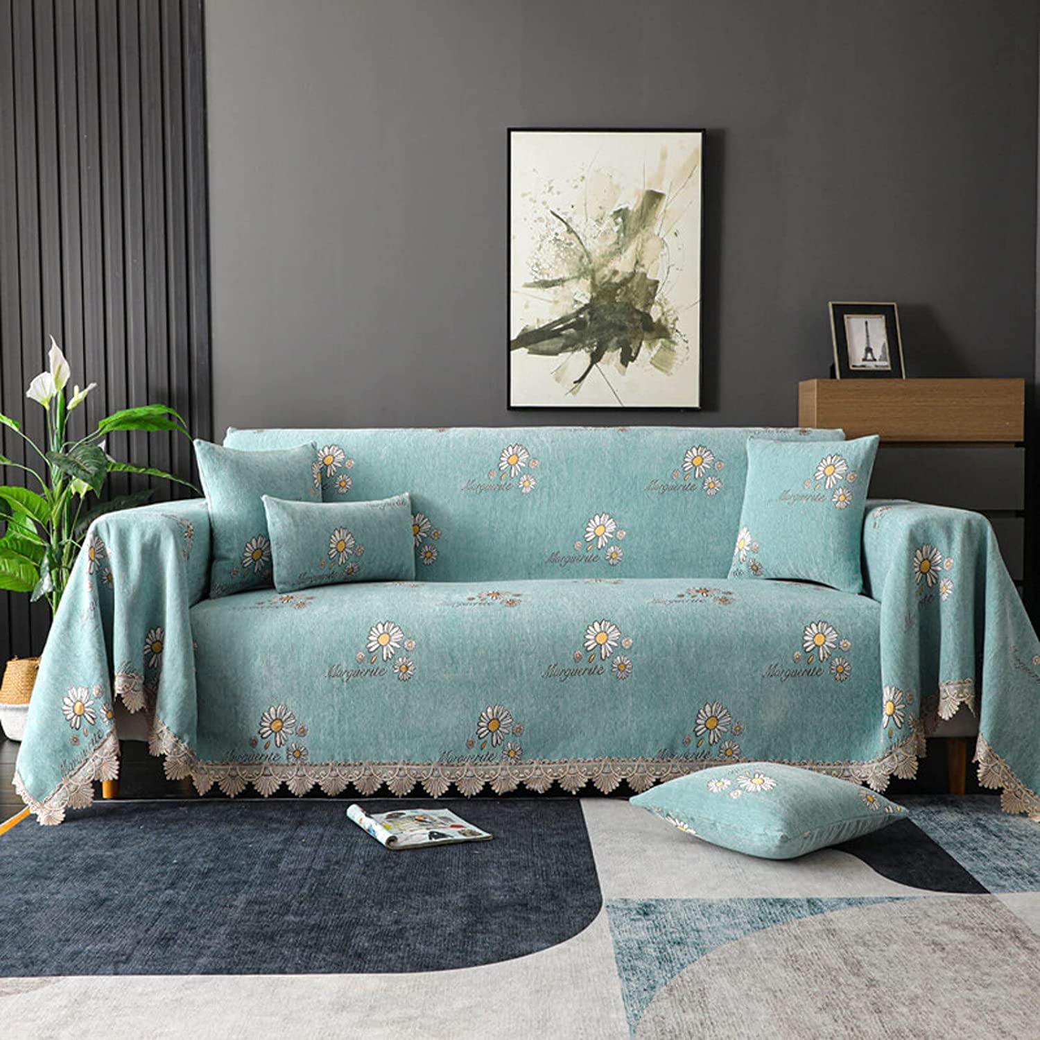 MGEMJMJ Sofa Throw Cover Jacquard Couch Throw Cover Throw Blanket Decorative Couch Furniture Pet Protector Throws Multi-size(Size:180x180cm(71x71inch),Color:C)