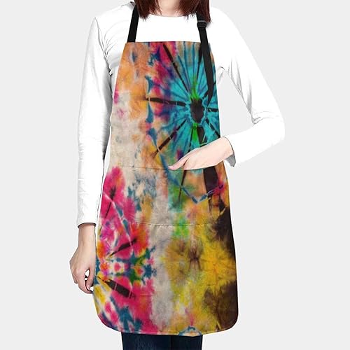 Miniatura 4 de Delantal ajustable de salpicaduras de pintura colorida con 2 bolsillos, para asar a la parrilla, Style-30