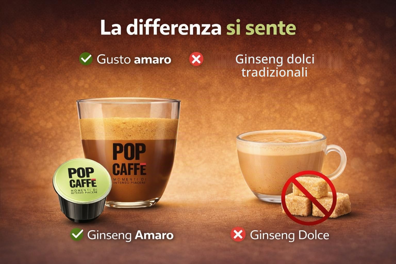 PopCaffè E-Gusto Ginseng Amaro – 96 Capsule Compatibili con NESCAFÉ Dolce Gusto – Caffè al Ginseng Intenso e Senza Zucchero – Confezionate in Atmosfera Protettiva