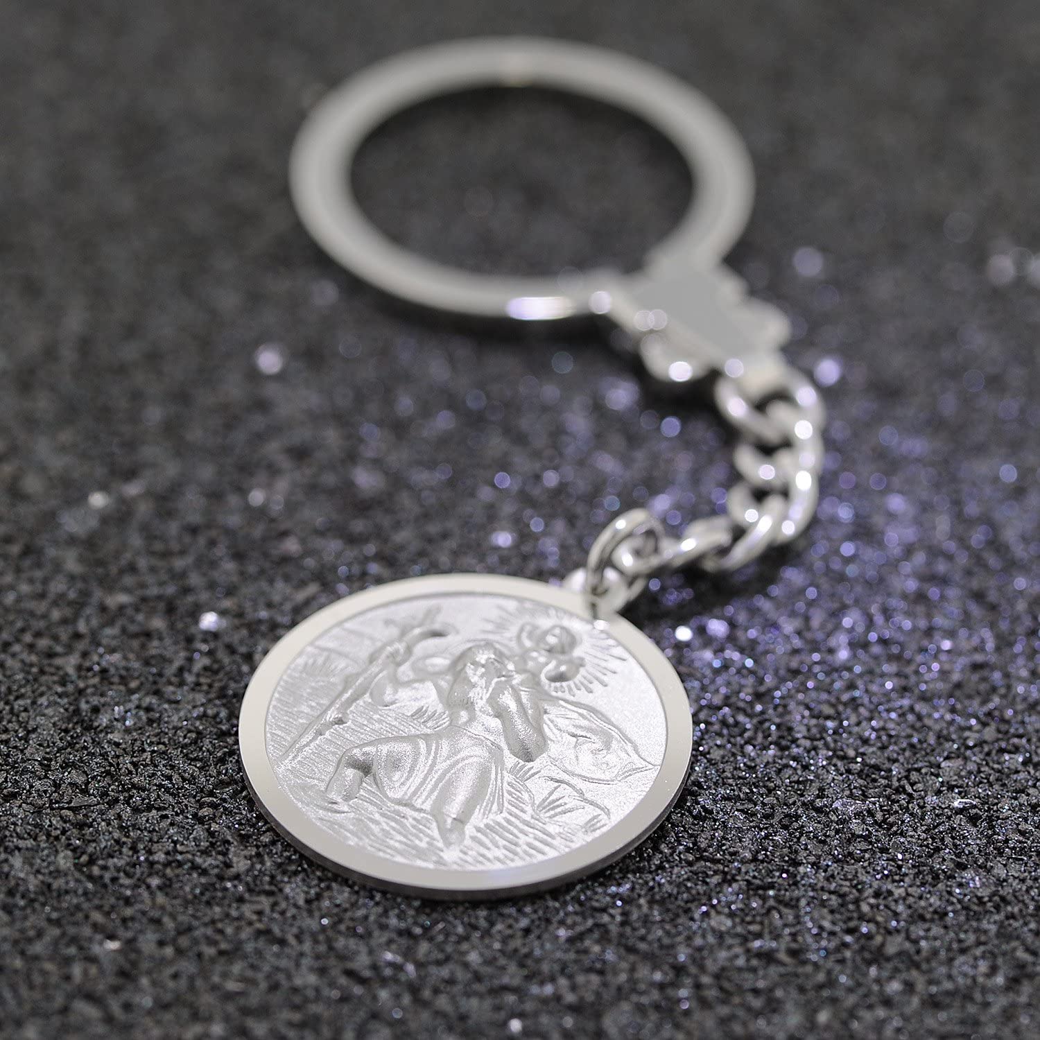 trendor Schlüsselanhänger Christophorus Silber 925 39035 | Christophorus Schlüsselbund-Anhänger, Silber-Anhänger Christopherus, Glücksbringer für Autofahrer, Talisman, Symbol-Schmuck