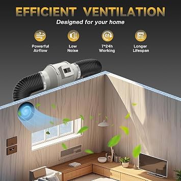 FanGoFast Inline Extractor Fan 100mm/4 inch with Adjustable Speed Controller and UK Plug, 198m³/h Ventilation Fan for Bathroom, Office, Grow Rooms (White, 100mm)