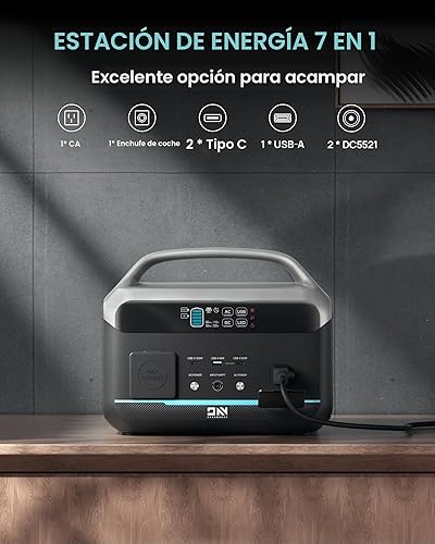 Miniatura 3 de Estación de energía portátil de 600 W (sobretensión de 1200 W), generador solar de 576 Wh (180,000 mAh), batería LFP de carga rápida de 1 hora,