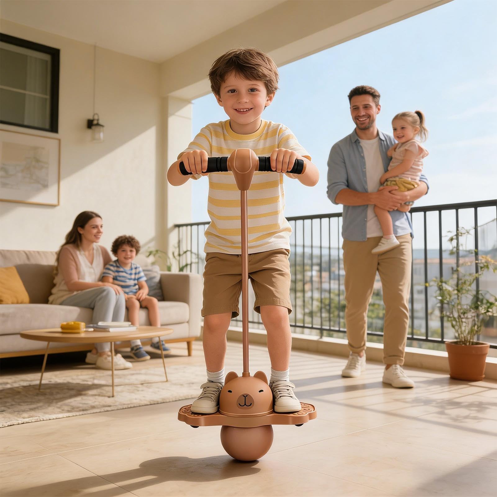 Genérico Palla saltarina per bambini Capibara di equilibrio con pompa a mano | Giocattolo con palla per saltare alto, per bambini e bambine, prescolare, scuola, casa, interni, esterni, esercizi, Natale