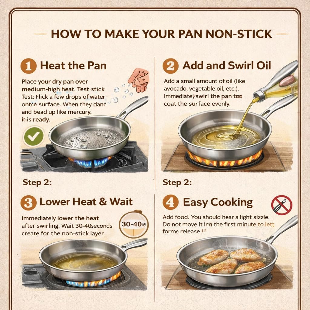 Titanium Hammered Pan Pro with Lid, Titanium Pans for Cooking, Titaniums Frying Omelette Pans Nonstick (9in)